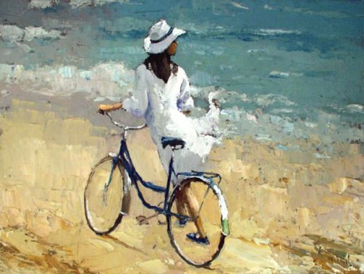 "The girl with the bicycle" by Alexi Zaitsev 2.jpg